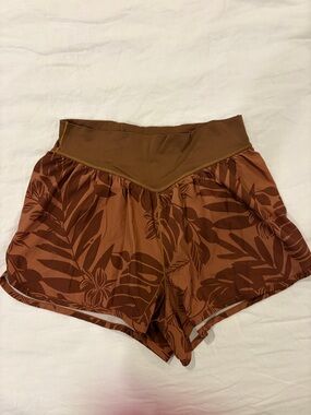 OFFLINE by aerie Brown Floral-Print Athletic Shorts